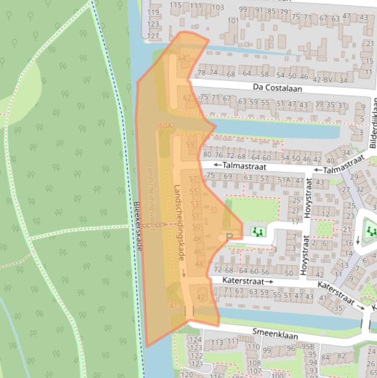 Kaart van postcodegebied 1182CX.