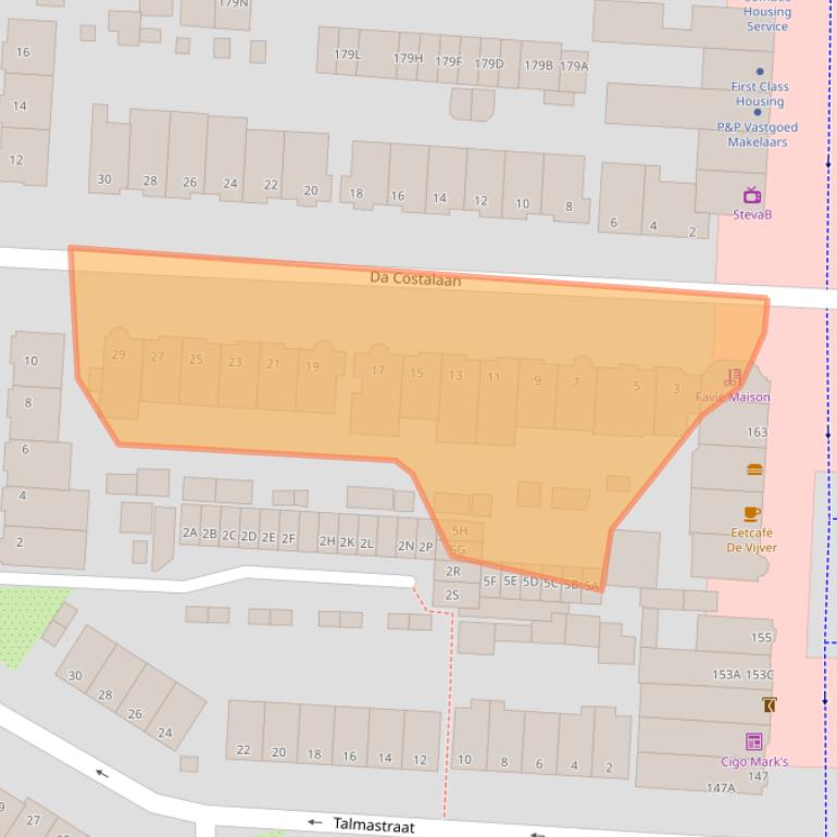 Kaart van postcodegebied 1182ED.