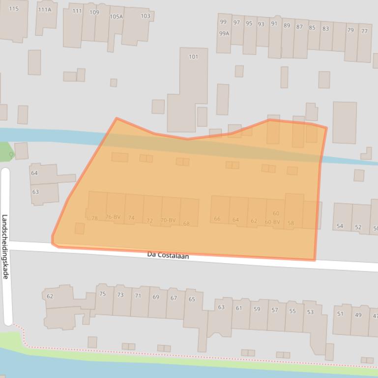 Kaart van postcodegebied 1182EJ.