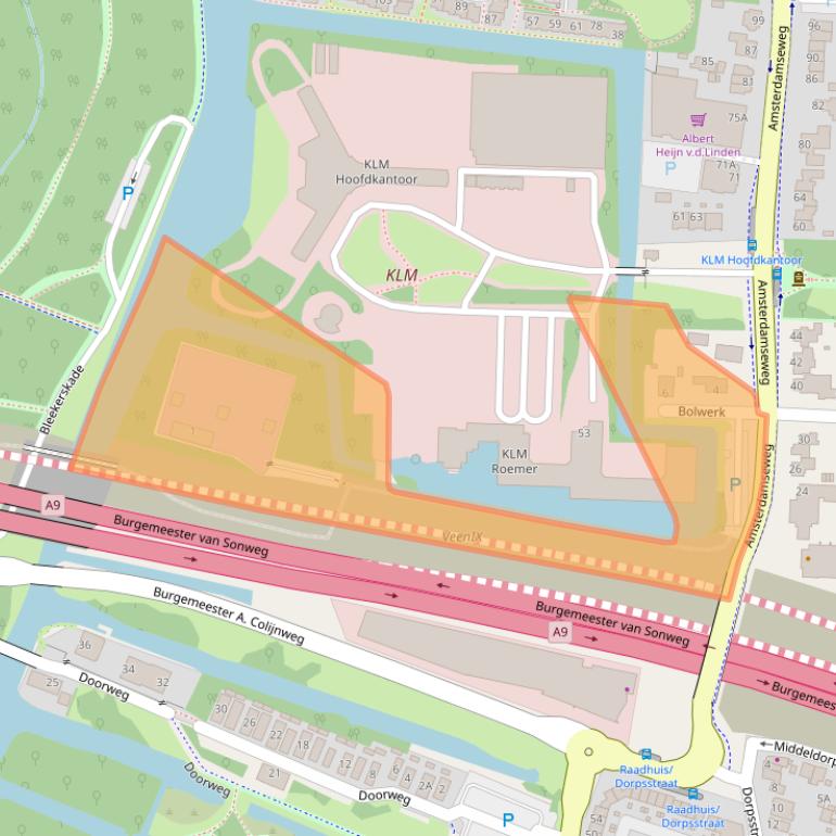 Kaart van postcodegebied 1182GL.