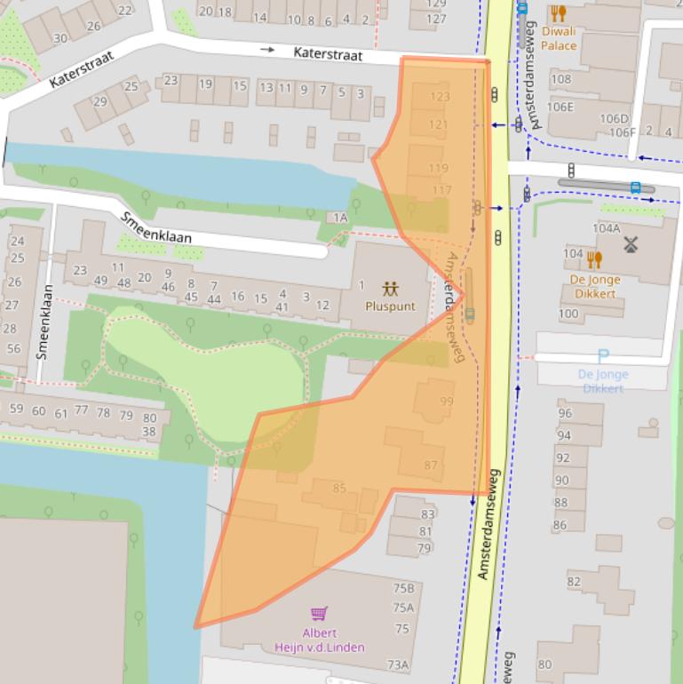 Kaart van postcodegebied 1182GR.