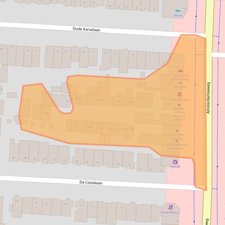 Kaart van postcodegebied 1182GV.