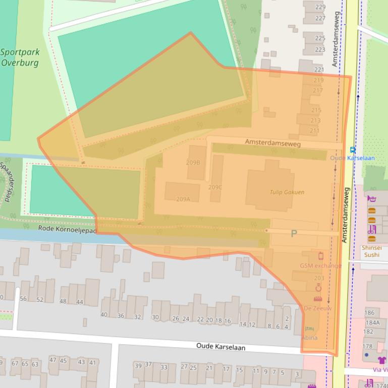 Kaart van postcodegebied 1182GW.