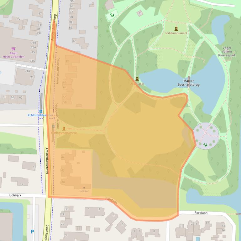 Kaart van postcodegebied 1182HE.