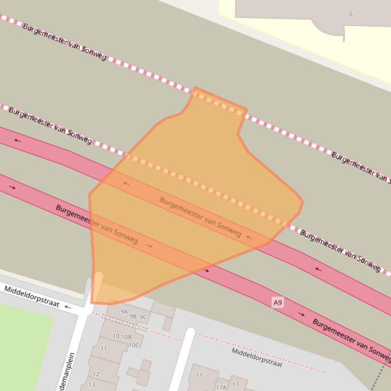 Kaart van postcodegebied 1182HT.