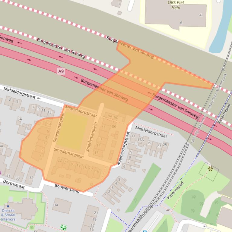 Kaart van postcodegebied 1182HV.