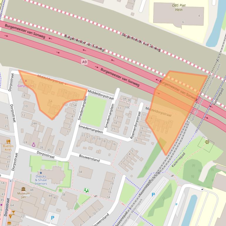 Kaart van postcodegebied 1182HX.