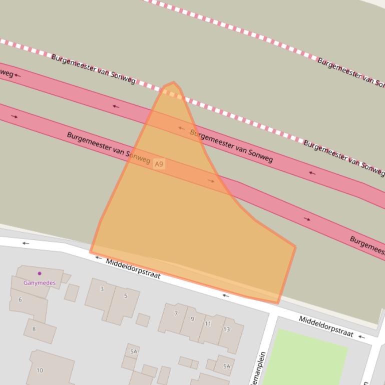 Kaart van postcodegebied 1182HZ.