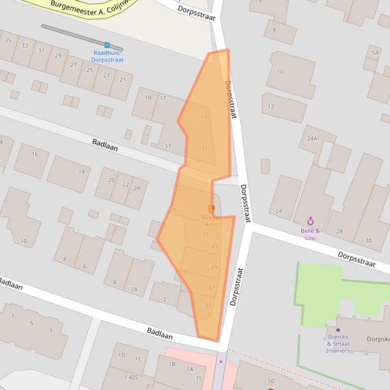 Kaart van postcodegebied 1182JA.