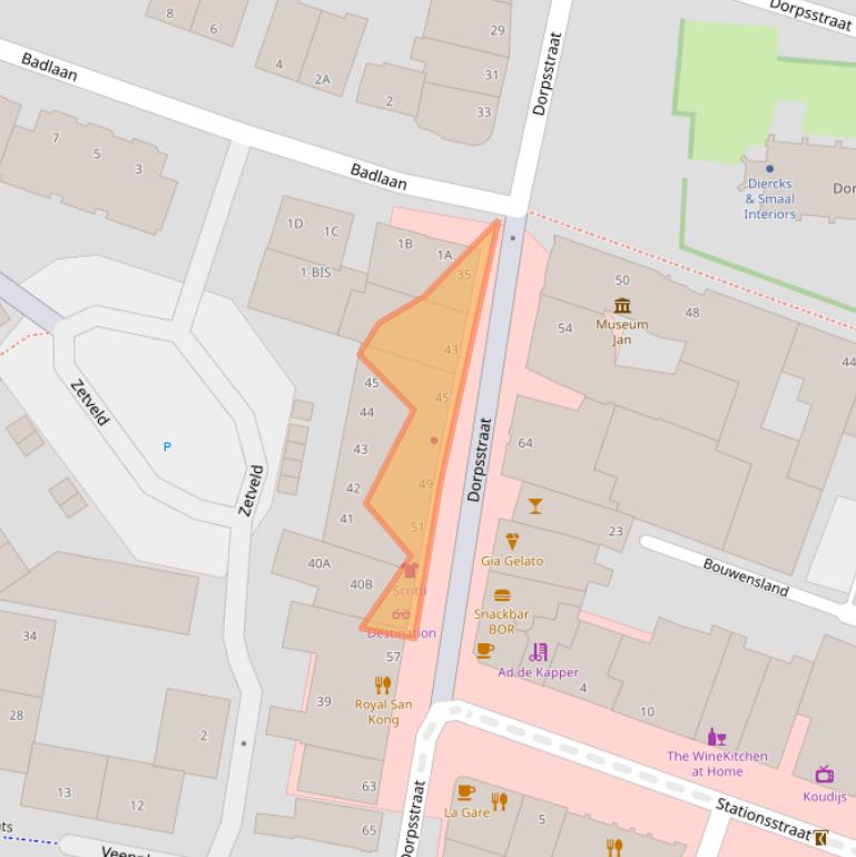 Kaart van postcodegebied 1182JB.