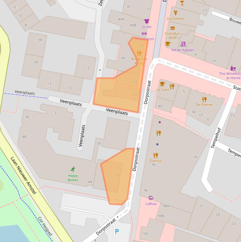 Kaart van postcodegebied 1182JC.