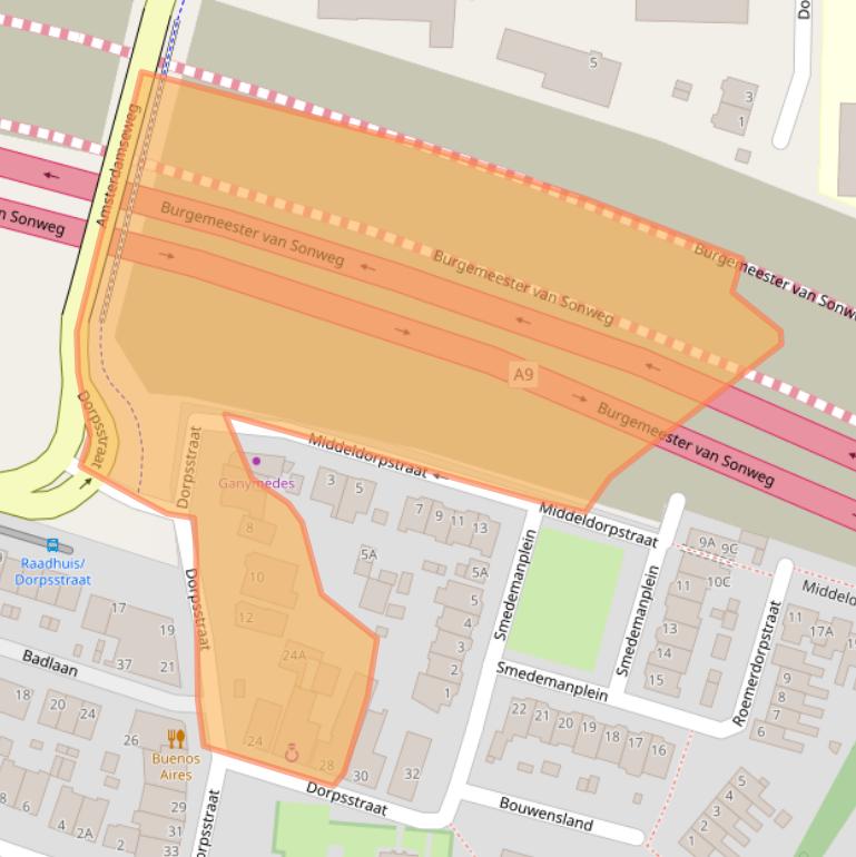 Kaart van postcodegebied 1182JD.