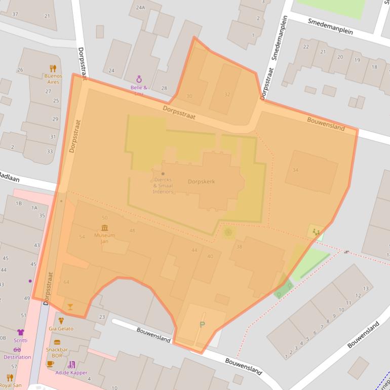 Kaart van postcodegebied 1182JE.