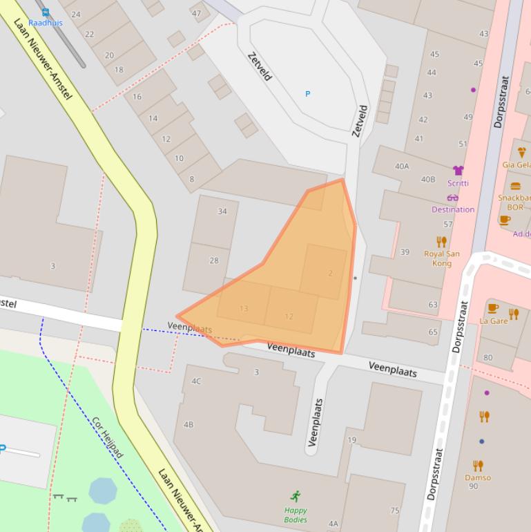 Kaart van postcodegebied 1182JX.