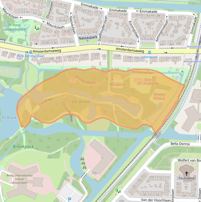 Kaart van postcodegebied 1182MA.