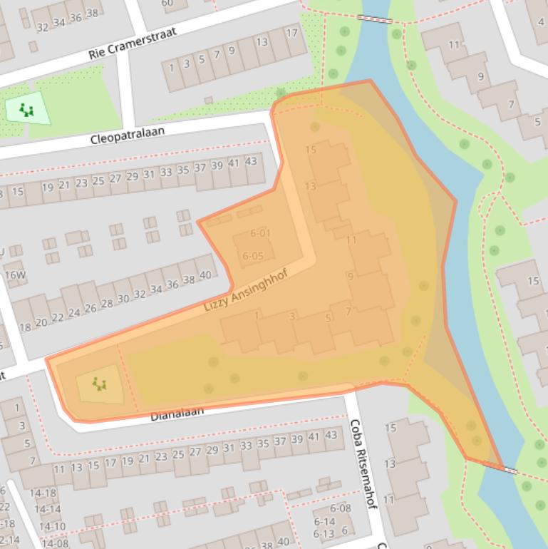 Kaart van postcodegebied 1183CV.