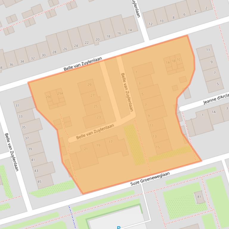 Kaart van postcodegebied 1183EE.