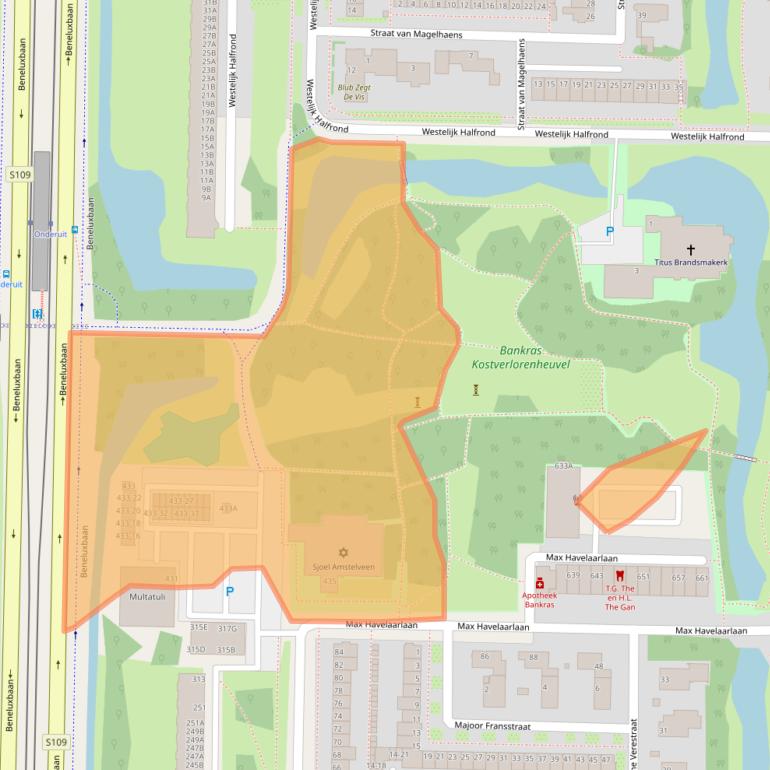 Kaart van postcodegebied 1183LZ.