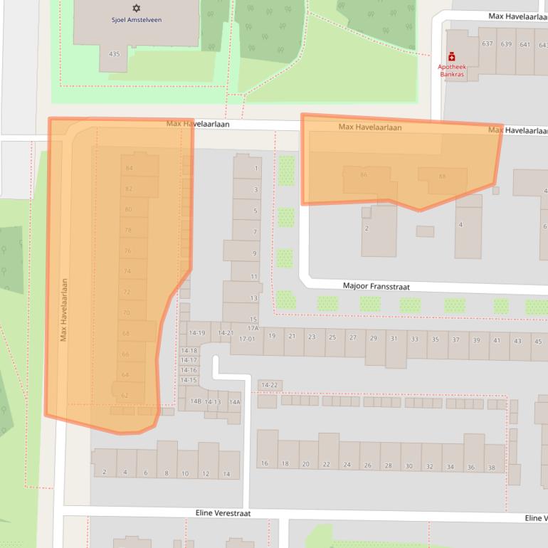 Kaart van postcodegebied 1183NH.