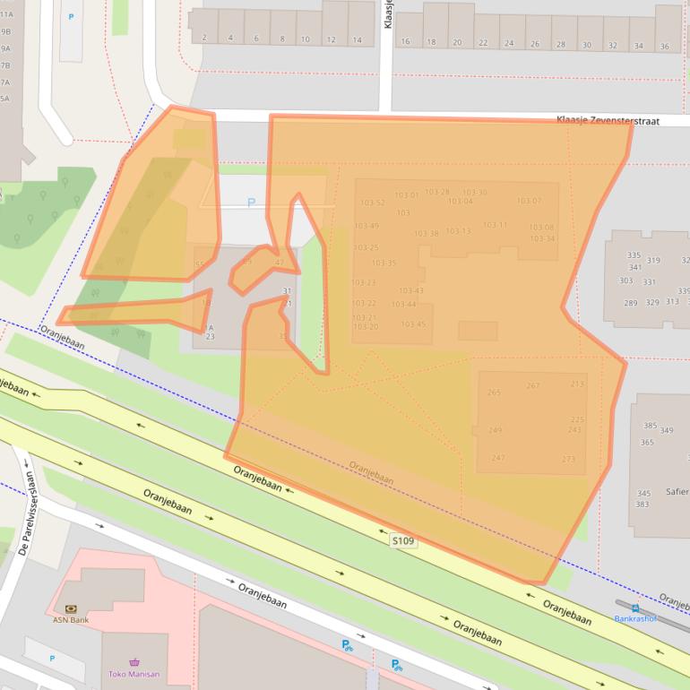 Kaart van postcodegebied 1183NK.