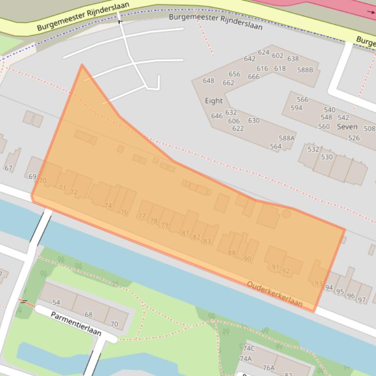 Kaart van postcodegebied 1185AE.