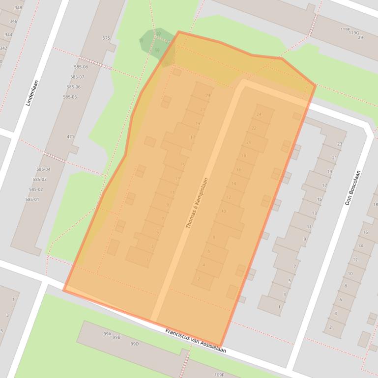 Kaart van postcodegebied 1185CC.