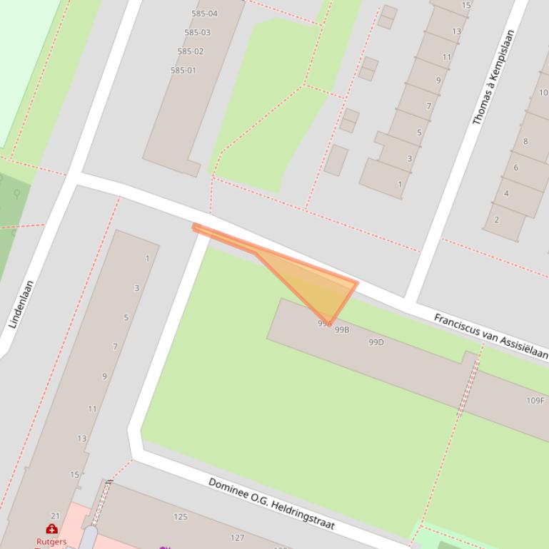 Kaart van postcodegebied 1185CD.