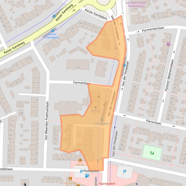 Kaart van postcodegebied 1185EV.