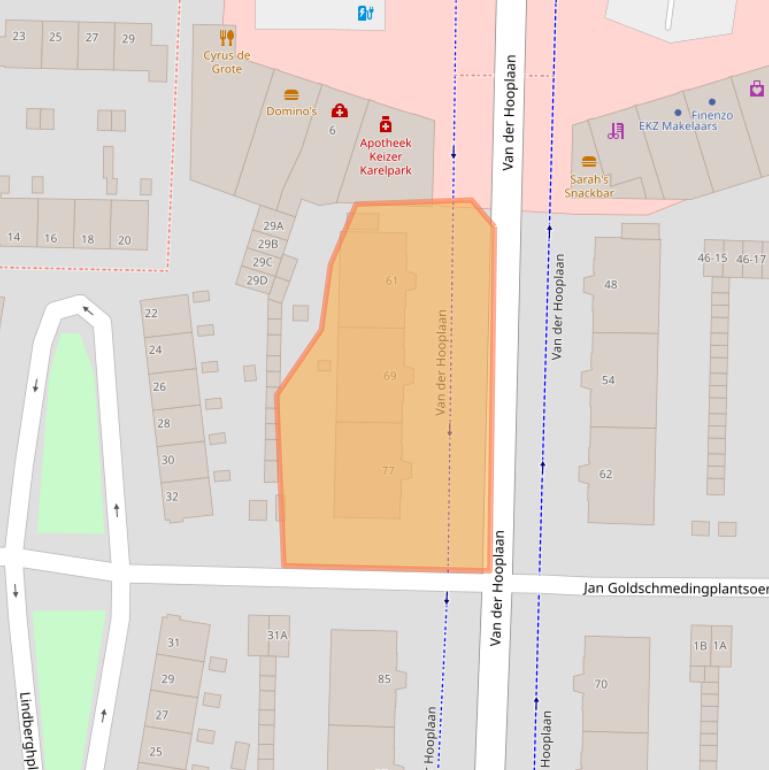 Kaart van postcodegebied 1185EX.
