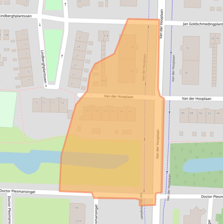 Kaart van postcodegebied 1185EZ.
