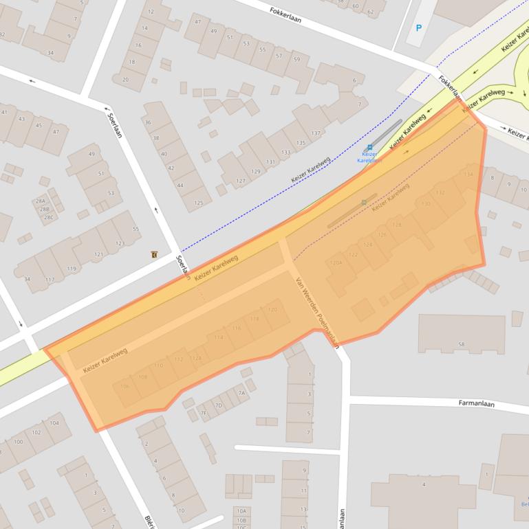 Kaart van postcodegebied 1185HZ.