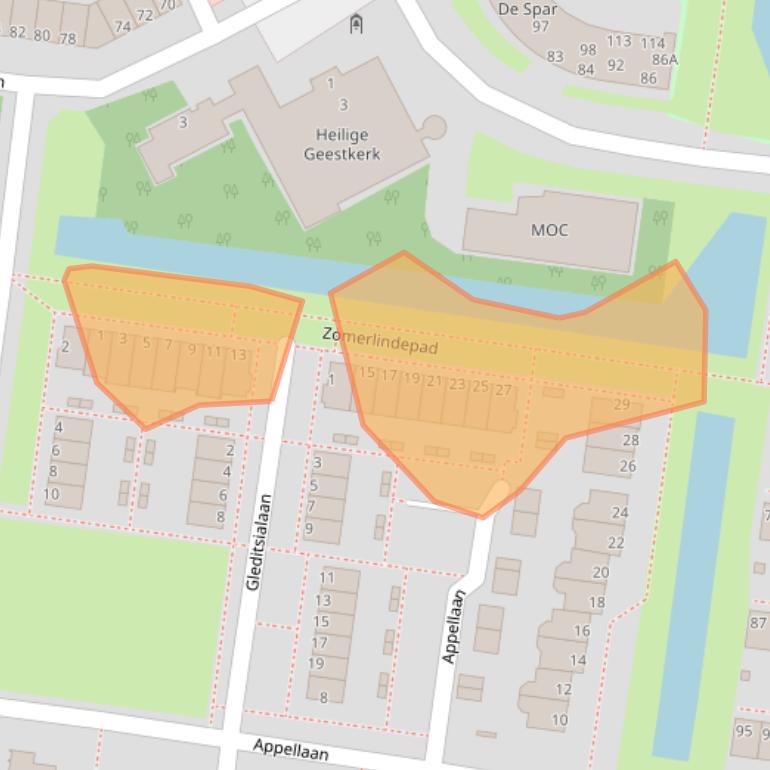 Kaart van postcodegebied 1185RC.