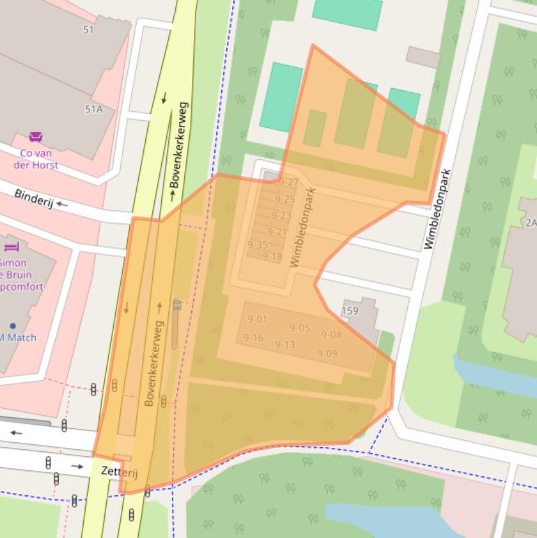 Kaart van postcodegebied 1185XK.