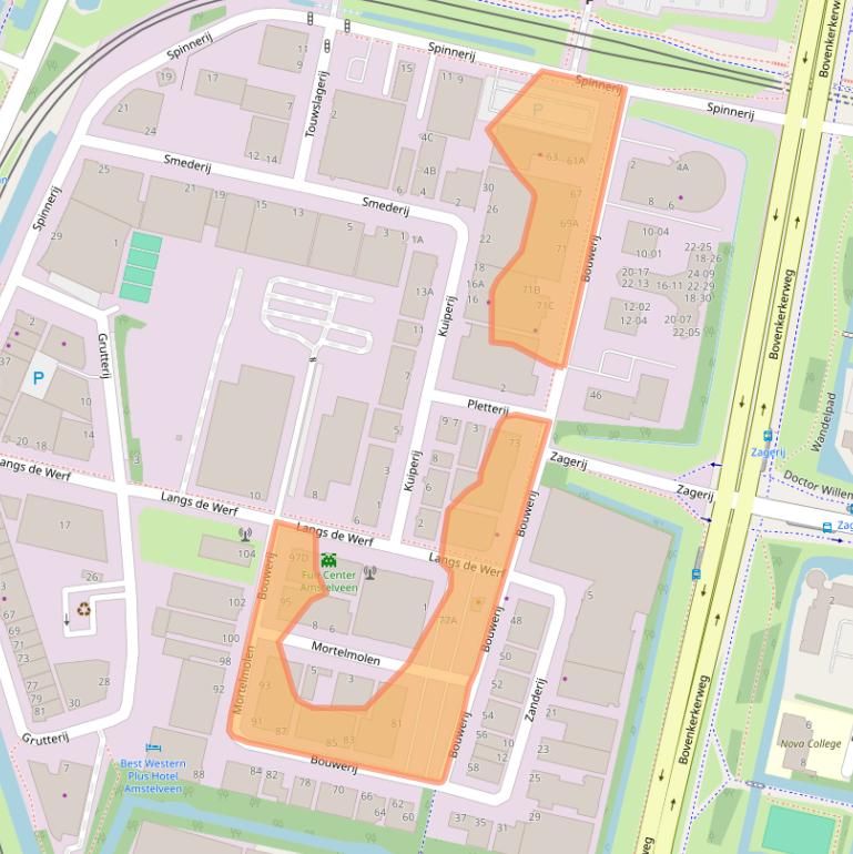 Kaart van postcodegebied 1185XW.