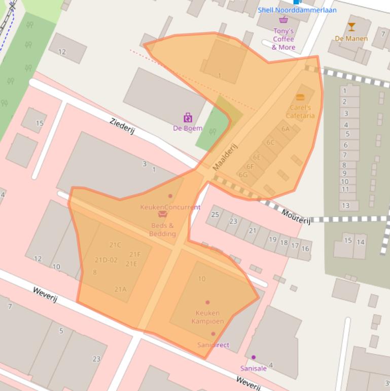 Kaart van postcodegebied 1185ZB.