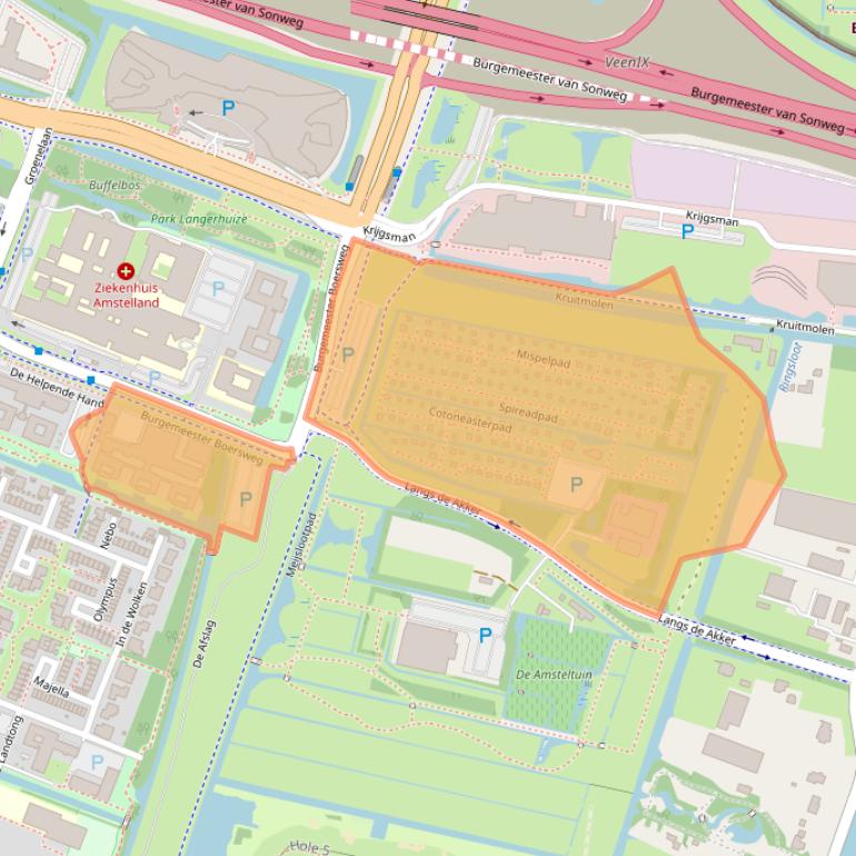 Kaart van postcodegebied 1186AB.