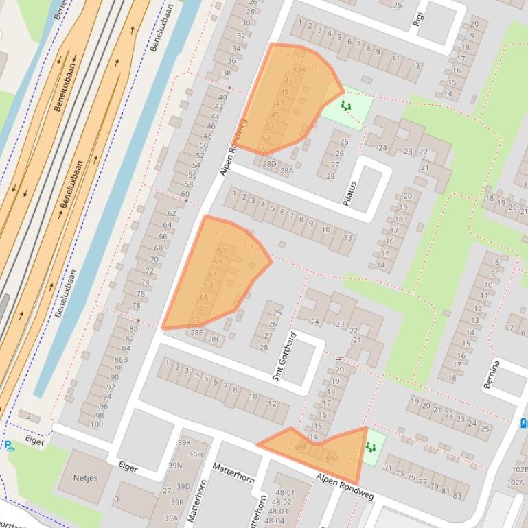 Kaart van postcodegebied 1186CW.
