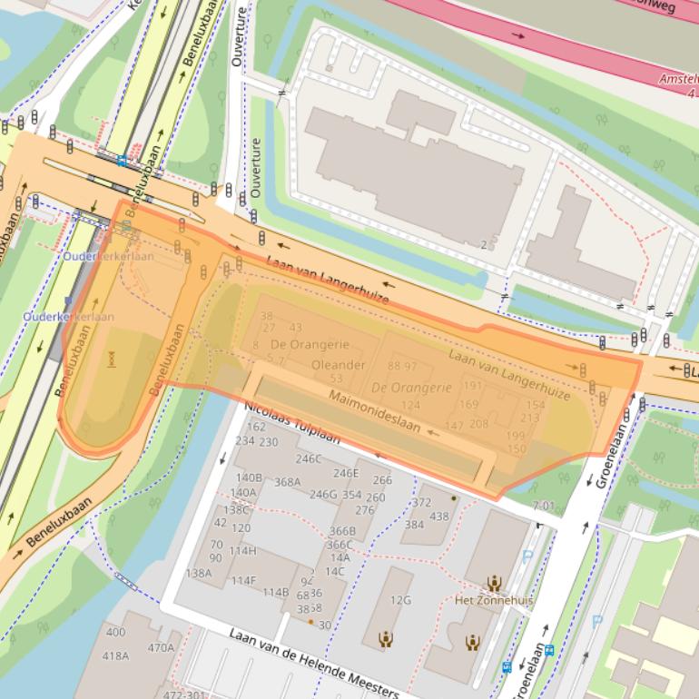 Kaart van postcodegebied 1186DV.