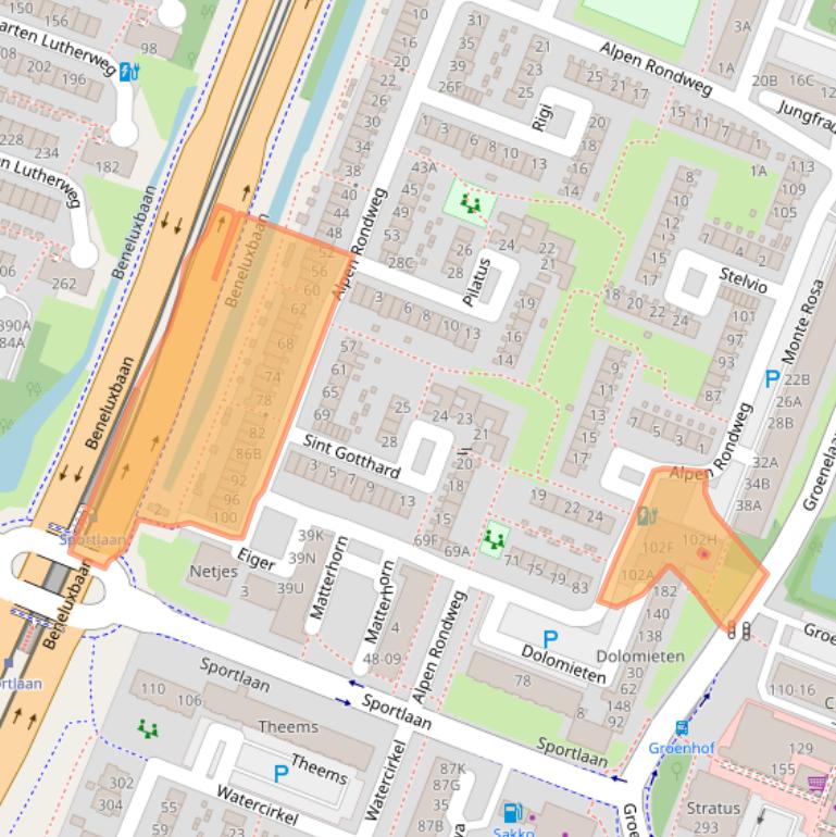 Kaart van postcodegebied 1186EA.