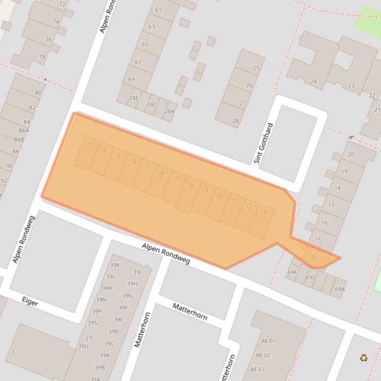 Kaart van postcodegebied 1186EM.