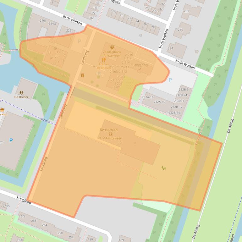 Kaart van postcodegebied 1186GP.