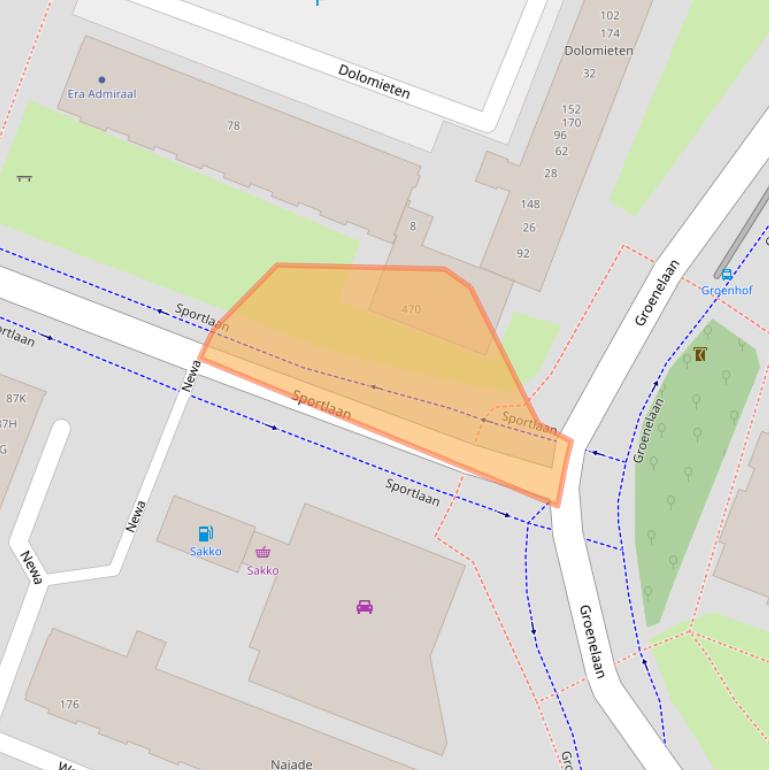 Kaart van postcodegebied 1186KC.