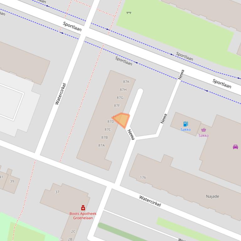 Kaart van postcodegebied 1186KD.