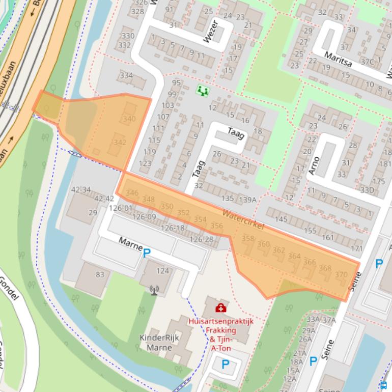 Kaart van postcodegebied 1186NG.