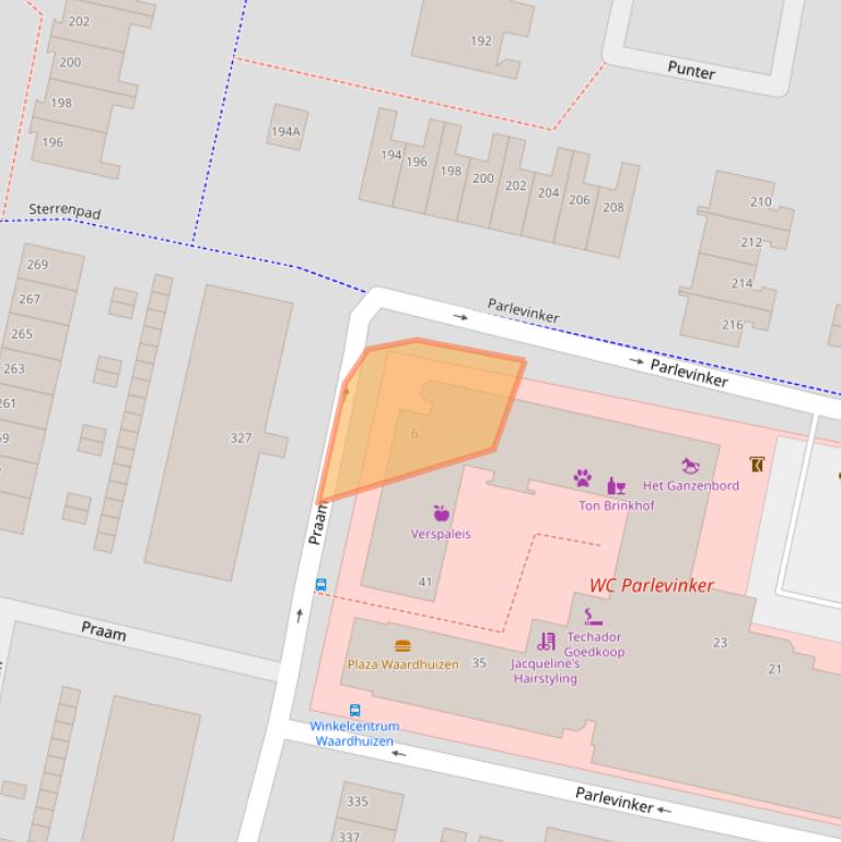 Kaart van postcodegebied 1186ZC.