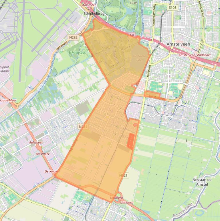 Kaart van postcodegebied 1187.