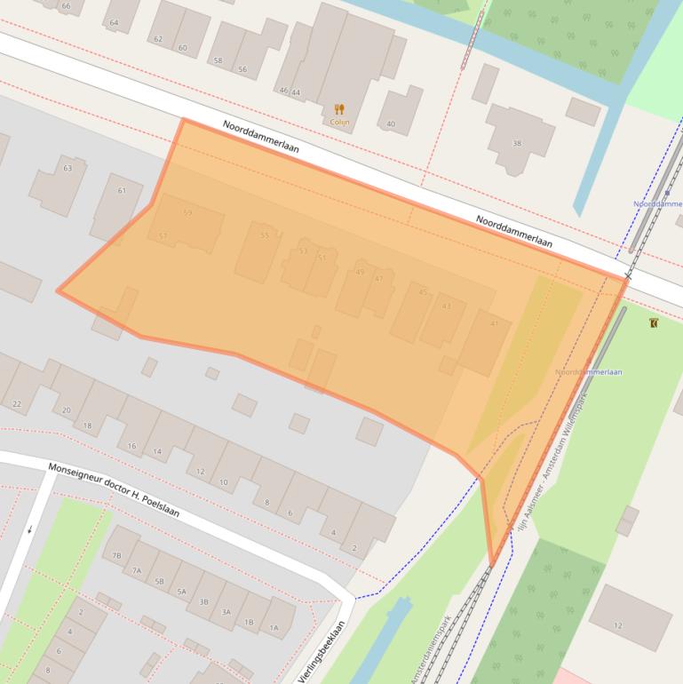 Kaart van postcodegebied 1187AA.