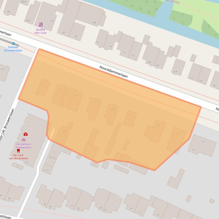Kaart van postcodegebied 1187AB.