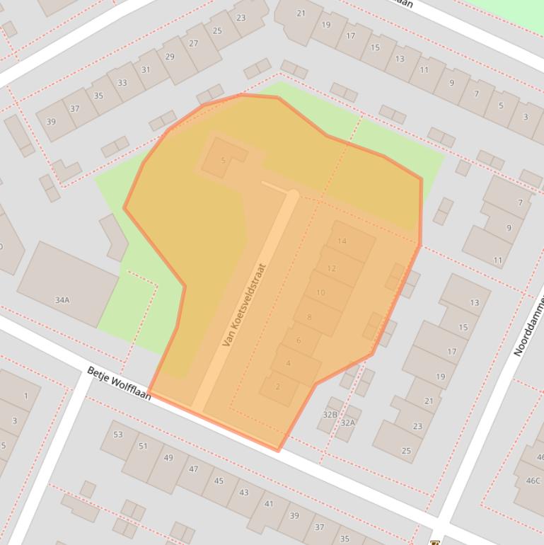 Kaart van postcodegebied 1187CK.