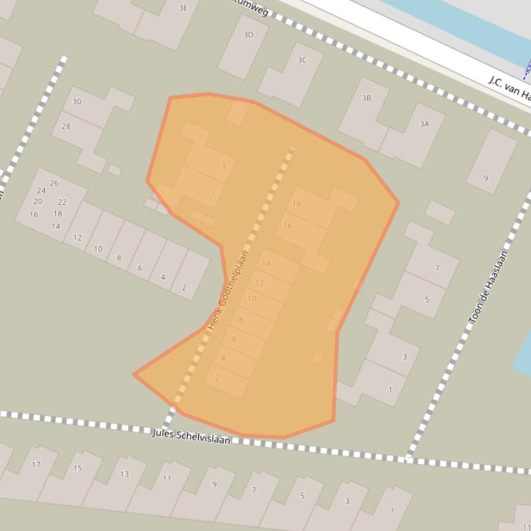 Kaart van postcodegebied 1187ET.